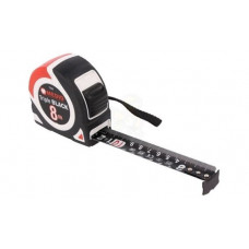 Рулетка 8 м [MEDID-7258], тройно черная, двусторонняя