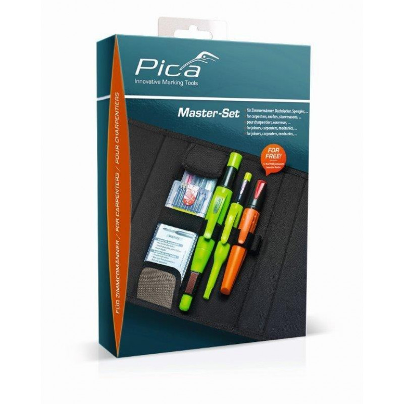 Набір механічних олівців з восковим маркером для розмітки різних поверхонь Master-Set Pica [55030]