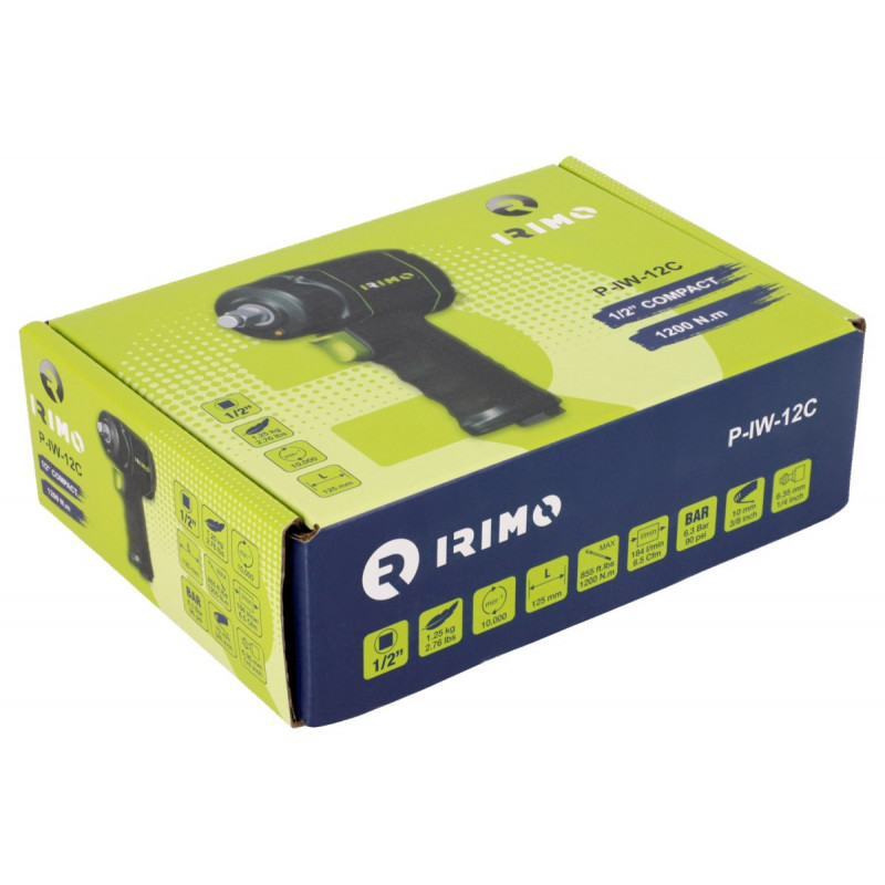 Пневматичний ударний гайковерт 1/2, максимальний крутний момент 1600 Нм, IRIMO [P-IW-12]