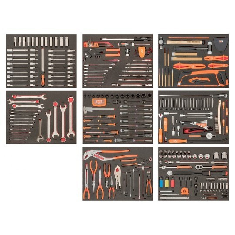 Візок для інструментів з 9 шухлядами та 357 інструментами Bahco [AUTO]