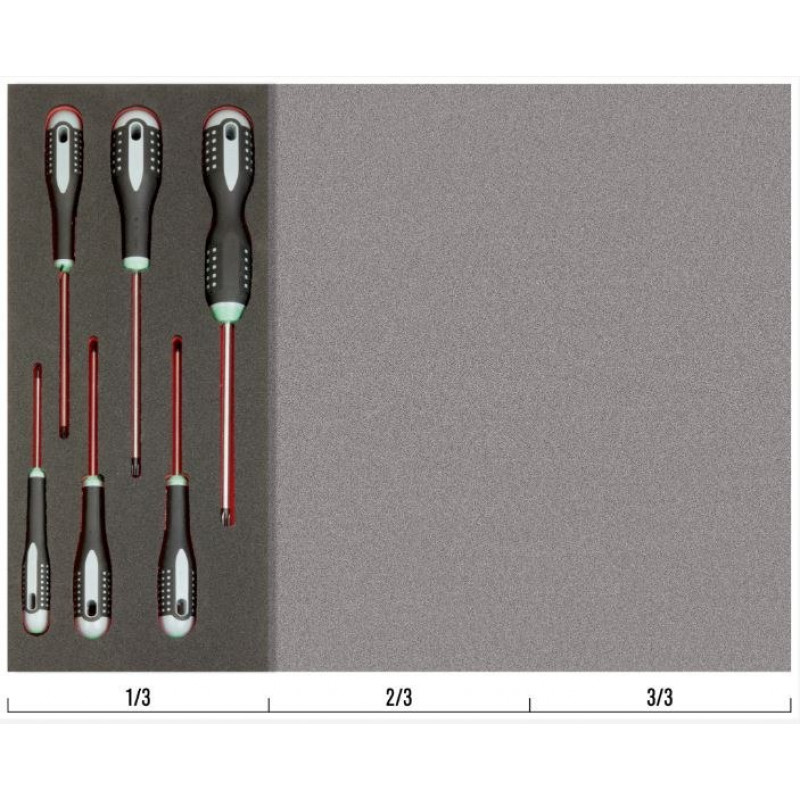 Вставка для інструментального візка з обладнанням, 6 інструментів, Bahco [FF1E1008] розмір 1/3 шухляди
