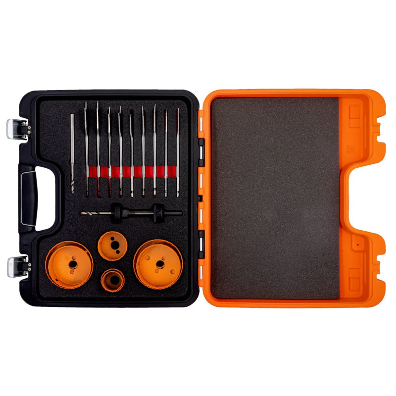 Набор из 18 биметаллических коронок и лопастного сверла Bahco [3835-SET-711]