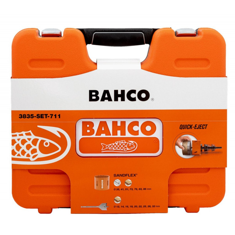 Набор из 18 биметаллических коронок и лопастного сверла Bahco [3835-SET-711]