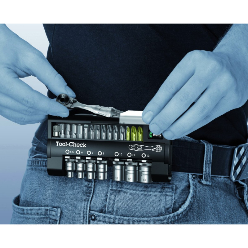 Набор бит, головок 1/4 с трещоткой Zyklop Mini 1, 38 предм. Tool-Check 1 SB WERA [05073220001]