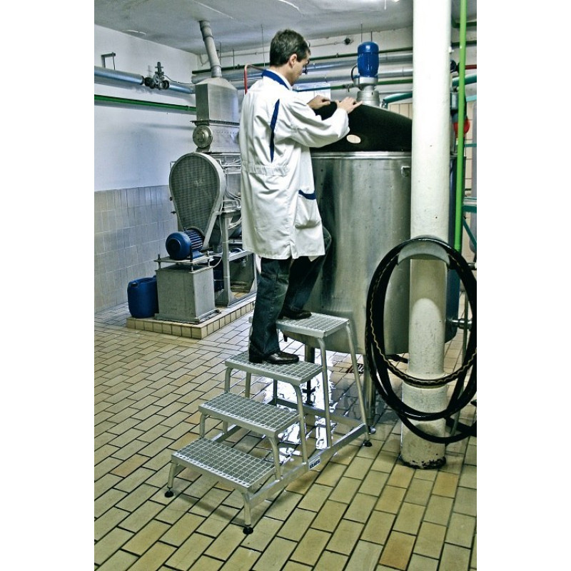 Промислові монтажні сходи, платформа з 3 сходинками з алюмінієвої решітки, STABILO PROFESSIONAL KRAUSE [805331]