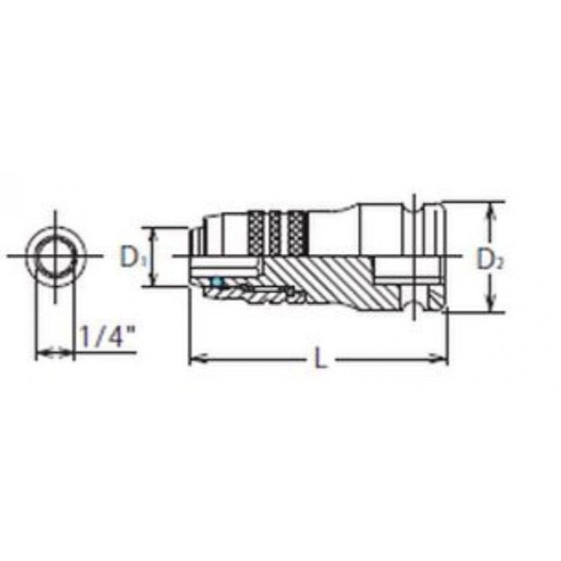 Ударний адаптер із фіксатором, з квадрата 1/2