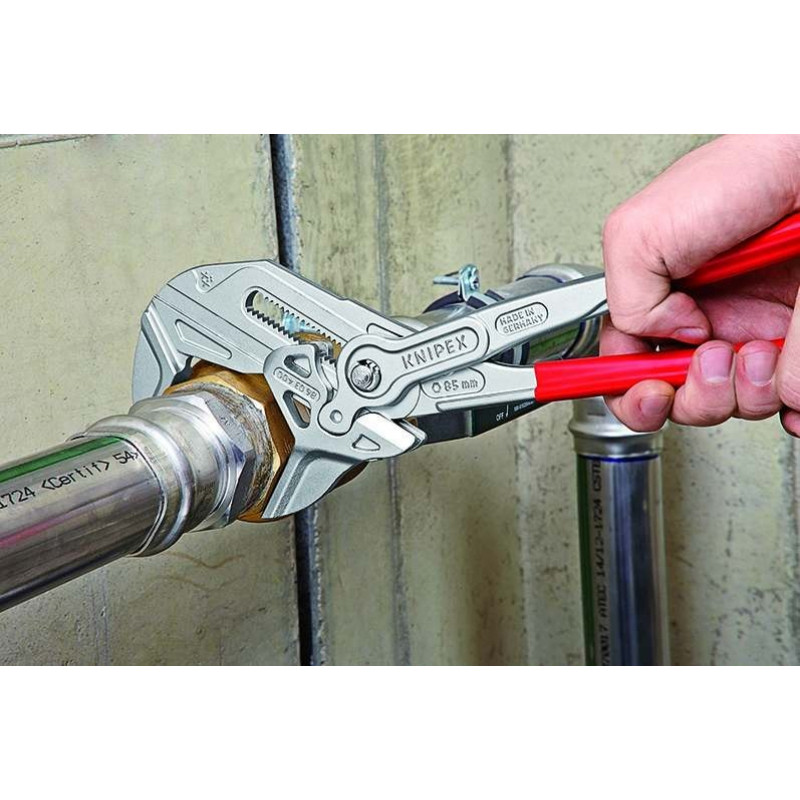 Разводные плоскогубцы/гаечный ключ KNIPEX 250 мм [86 05 250 T] Двухкомпонентные ручки с предохранительным крючком