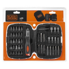 Набір біт та головок BLACK+DECKER з 45 предметів, тріскачкою та 1/4' [A7039-XJ]