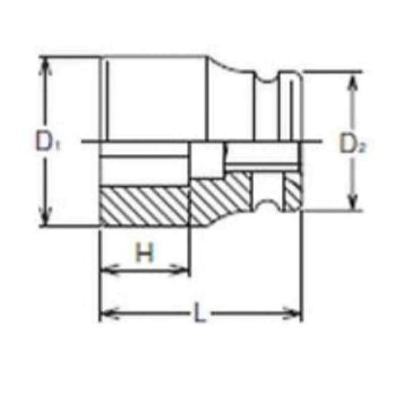 Ударная головка для квадрата 1/2, крепление WN квадрат, внутренняя 8WN, Koken [14400-8WN]