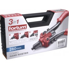 Ручной заклепщик Combo 3 в 1 для заклепок, заклепочных гаек, отверстий, кейс FORTUM [ARG 4770638]