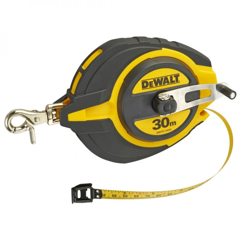 Стальная рулетка, длинная, 30 м DeWalt [DWHT0-34093] с карабином