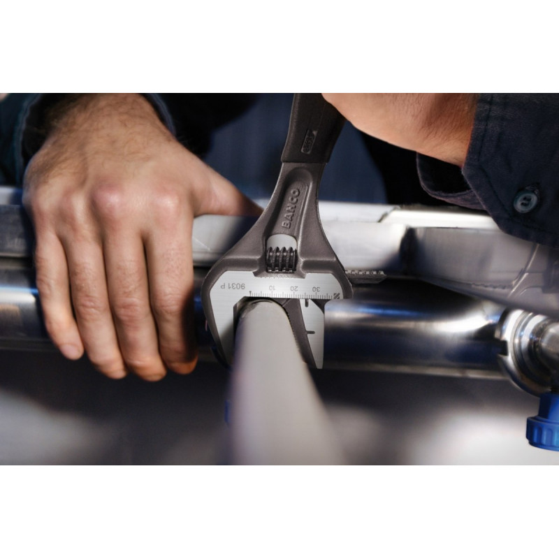 Розвідний двосторонній ключ Bahco Ergo 218 мм з широкими губками 39 мм [9031P]