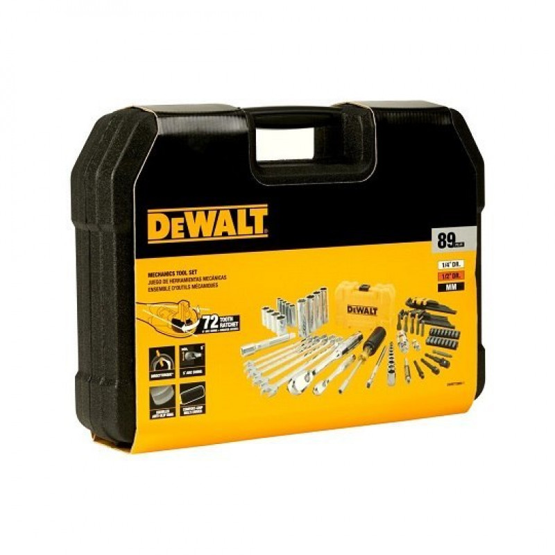 Набор инструментов DeWALT из 89 предметов с головками 1/4 и 1/2 [DWMT73800-1]