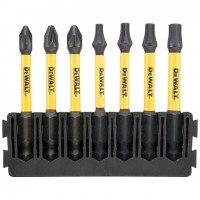 Набір із 7 ударних біт 1/4, Pozidriv/Torx/57 мм, EXTREME FLEX TORQ, DeWALT [DT70823-QZ] Міцний кейс+