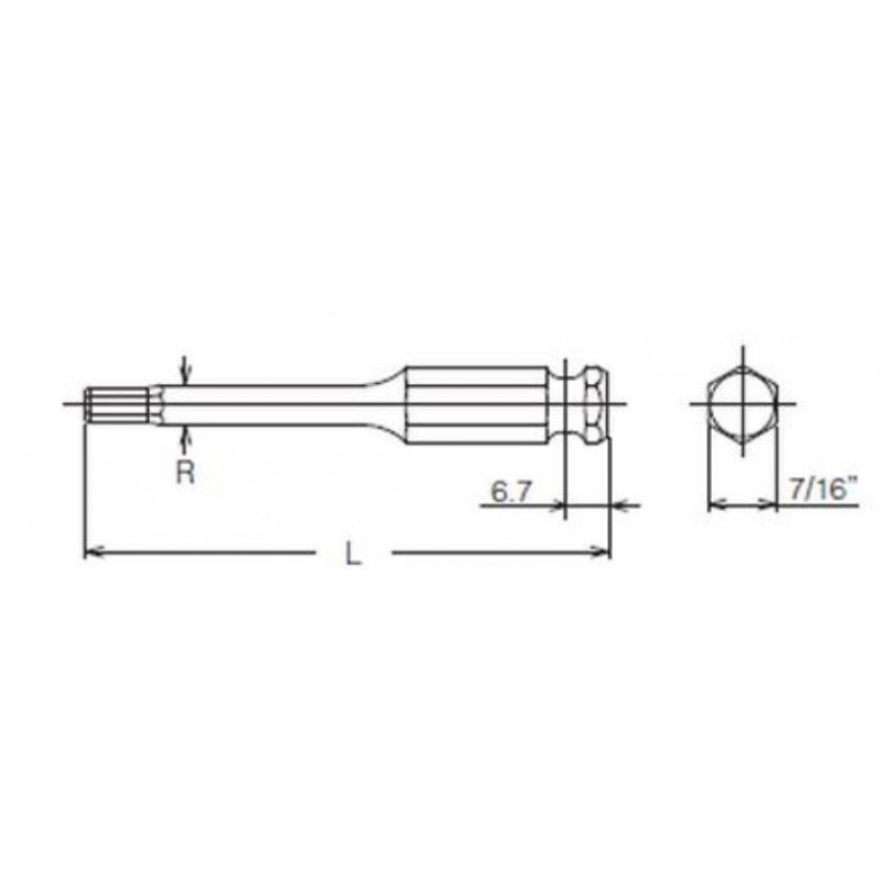 Набір шестигранних біт з приводом 7/16 для гвинтів 3-16 мм + 3 адаптери KOKEN [499785]