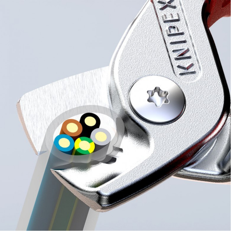 Кусачки для кабелів Knipex VDE з ізоляцією 160 мм [95 16 160] зі ступінчастою ріжучою кромкою