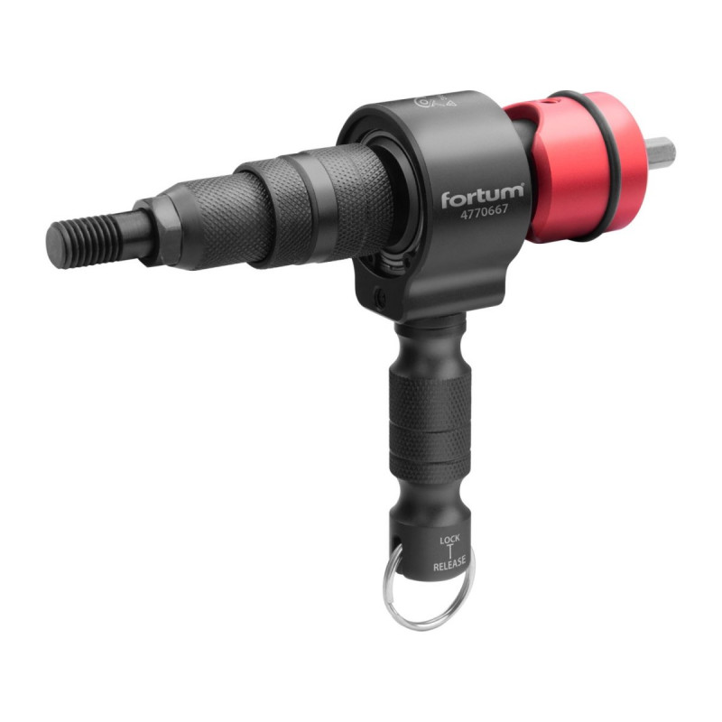Кріплення з ручкою для викрутки, заклепувальний пристрій 2-в-1 для глухих заклепок 2,4-6,4 мм та заклепувальних гайок, M3-M12 FORTUM [ARG 4770667]