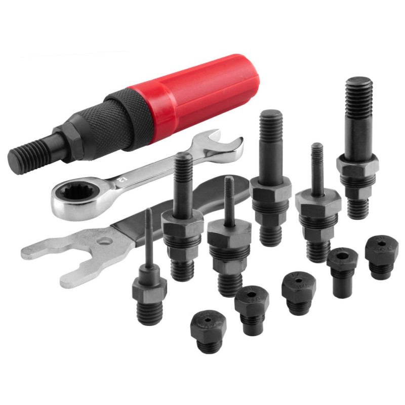 Кріплення з ручкою для викрутки, заклепувальний пристрій 2-в-1 для глухих заклепок 2,4-6,4 мм та заклепувальних гайок, M3-M12 FORTUM [ARG 4770667]