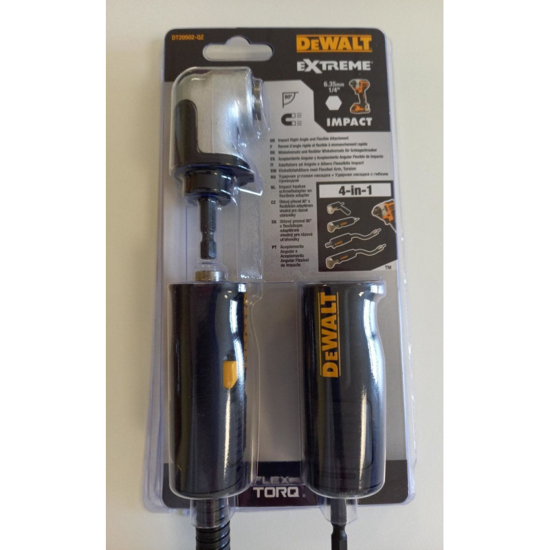 Гнучкий подовжувач DeWALT Impact Extreme на 180° з кутовою головкою 90° 1/4 4 в 1 [DT20502-QZ]