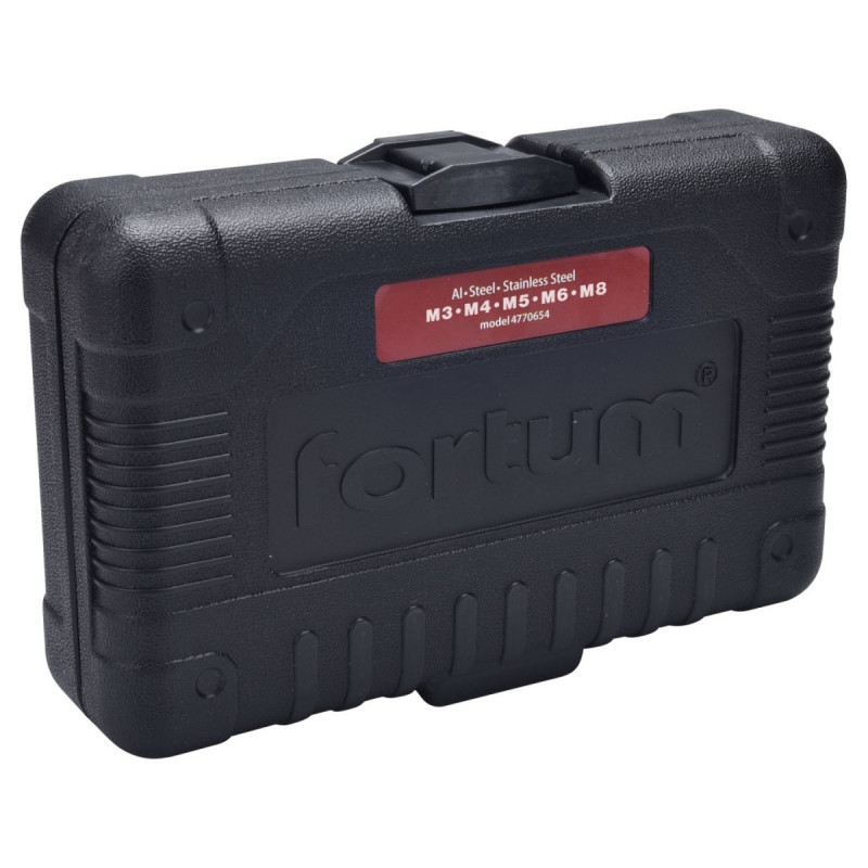 Насадка для викрутки з заклепками-гайками, кейс M3-M8 FORTUM [ARG 4770654]