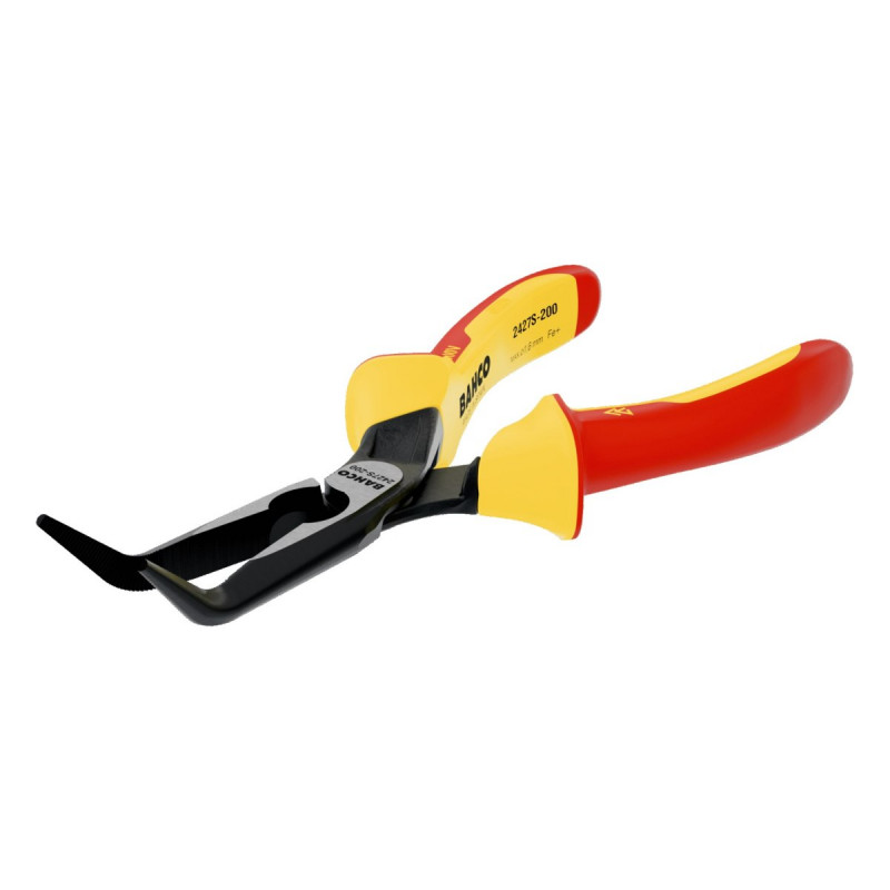 Плоскогубцы VDE полукруглые, изогнутые под углом 45º, длина 200 мм, многокомпонентная ручка, Bahco [2427 S-200]