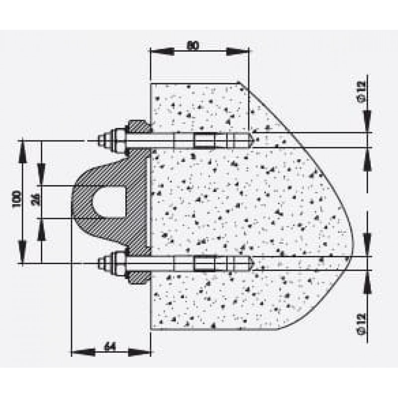 Анкерна точка типу A AT150 (комплект AT150002) PROTEKT