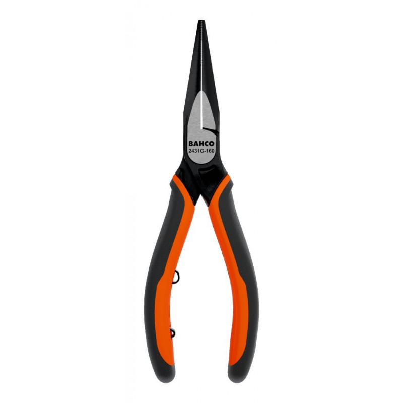 Плоскогубці з довгими напівкруглими губками без різця 140 мм, багатокомпонентна ручка, Bahco [2431G-140]