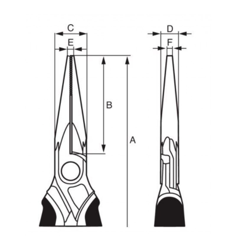 Плоскогубці з довгими напівкруглими губками без різця 140 мм, багатокомпонентна ручка, Bahco [2431G-140]