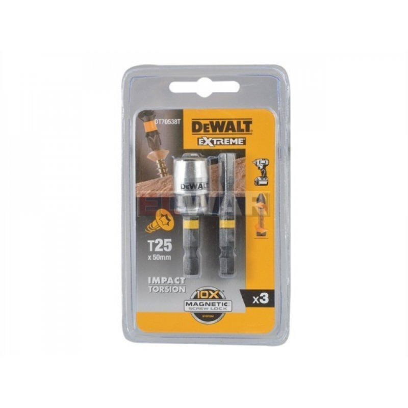 Ударна насадка Torison TX25 + набір обмежувачів Dewalt [DT70538T-QZ]