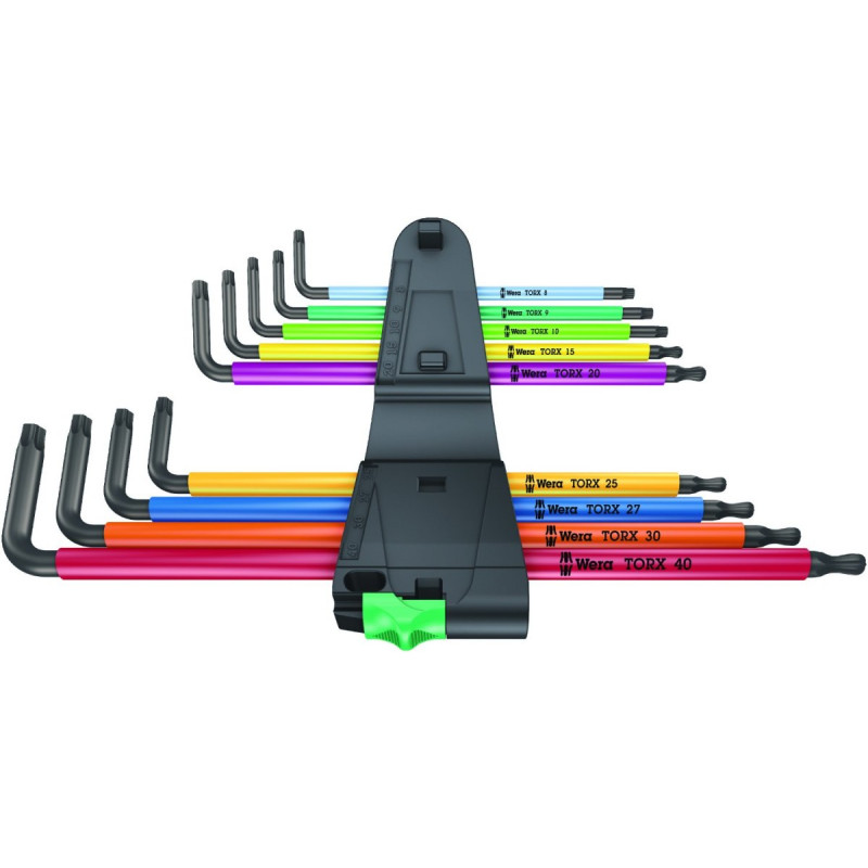 Набір з 9 довгих кулькових ключів, TORX 8-40, 967/9 TX XL Multicolor Wera [05024480001]
