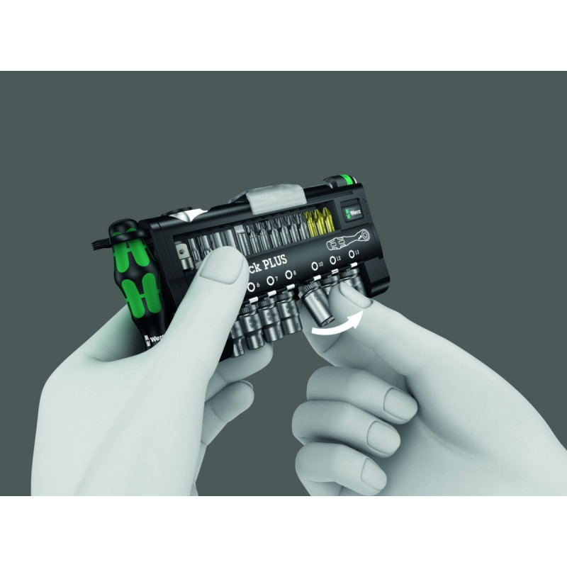 Набір біт та головок 1/4 з тріскачкою Zyklop Mini 1 та викруткою, 39 предм. Tool-Check Plus Wera [05056490001]