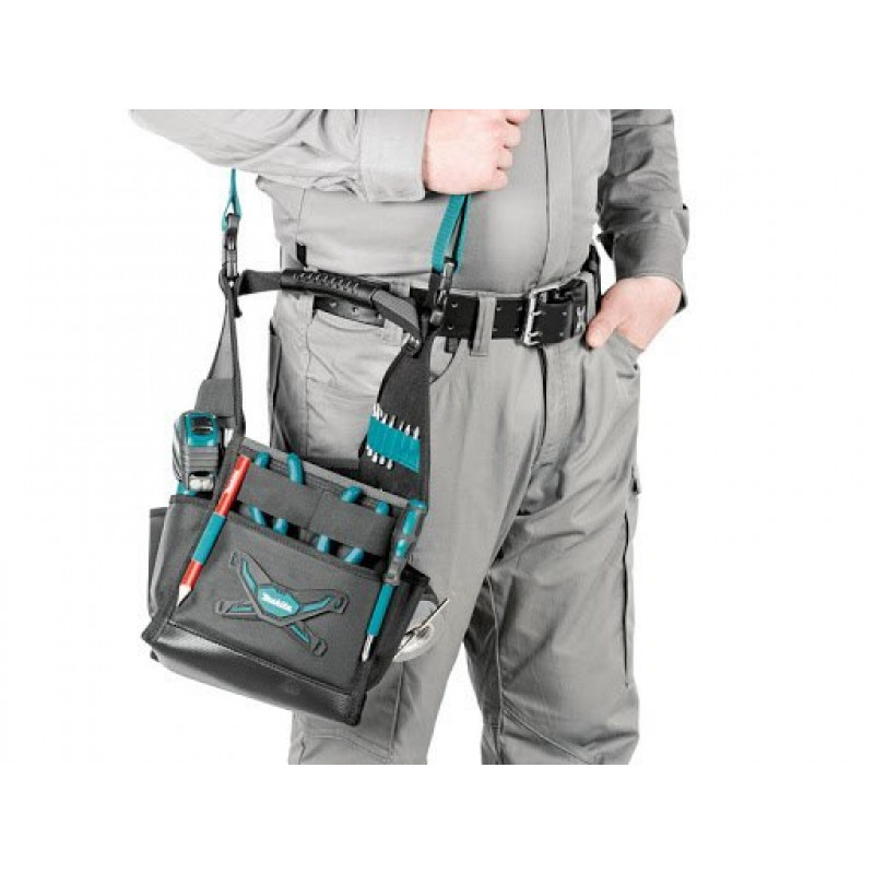 Открытая сумка для инструмента Makita с жесткой ручкой и плечевым ремнем [E-05480]