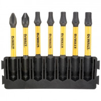 Набор из 7 ударных бит 1/4, Phillips/Pozidriv/Torx/57 мм, EXTREME FLEX TORQ, DeWALT [DT70820-QZ] Крепкий кейс+