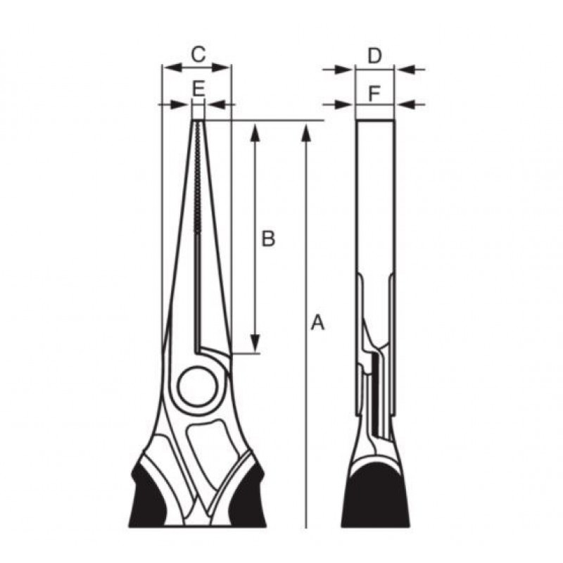 Плоскогубцы с длинными носовыми губками 140 мм без резака, многокомпонентная ручка VDE, Bahco [2421S-140]