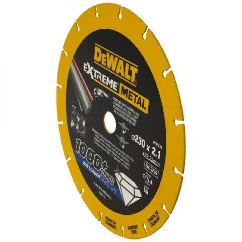 Алмазный диск для резки стали, 230/22,23/2,1 мм, серия EXTREME® METAL, DeWalt [DT40255-QZ]