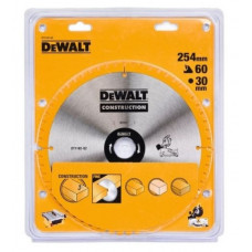 Дискова пилка для різання деревини 254/30 мм, товщина різу 2,4 мм, 60 зубців, БУДІВЕЛЬНА DeWALT [DT1182-QZ]