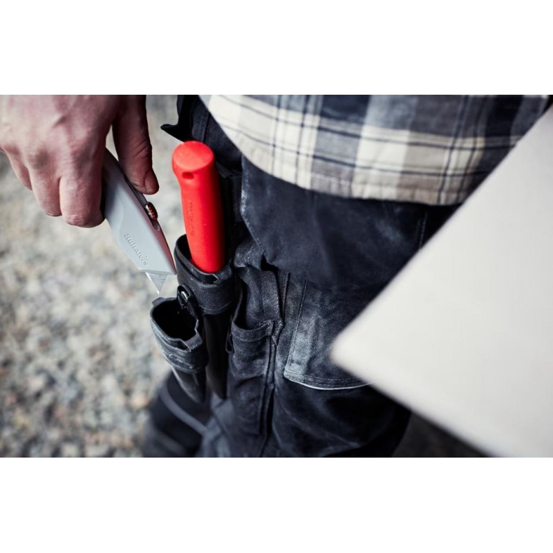 Комплект із 2 інструментів: пилка для гіпсокартону JS + ніж з трапецієподібним лезом URA Hultafors [381060] з кобурою