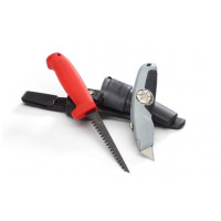 Комплект из 2 инструментов: пилочка для гипсокартона JS + нож с трапециевидным лезвием URA Hultafors [381060] с кобурой