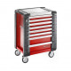 Візок для майстерні Facom з 8 шухлядами червоного кольору, 9 вставками та 114 інструментами [SPOTLIGHTJET8M]