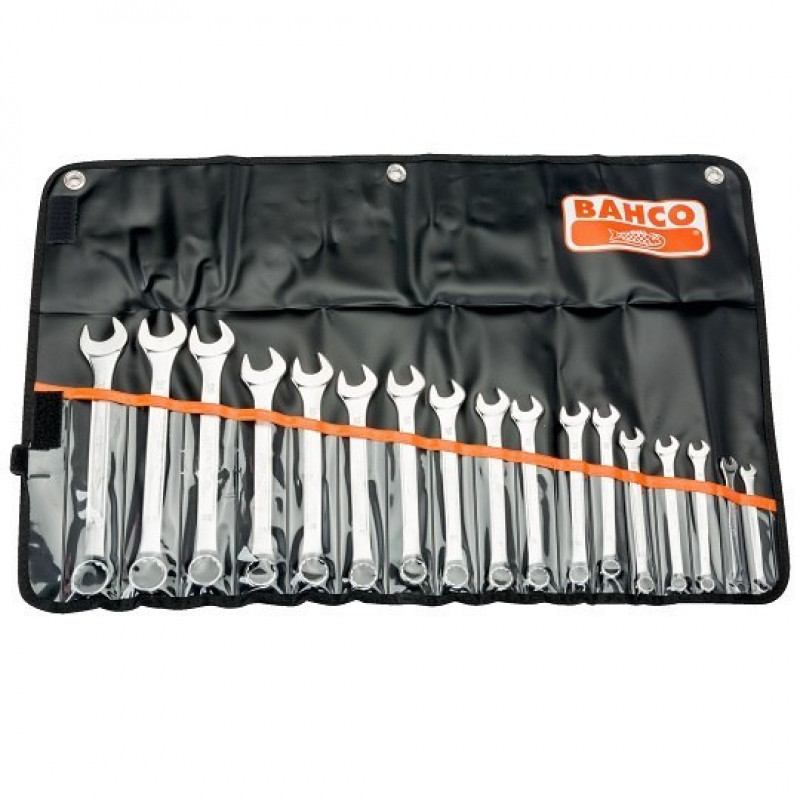 Набір із 17 ріжкових ключів з виїмкою 6-22 мм, Bahco [111M/17T]