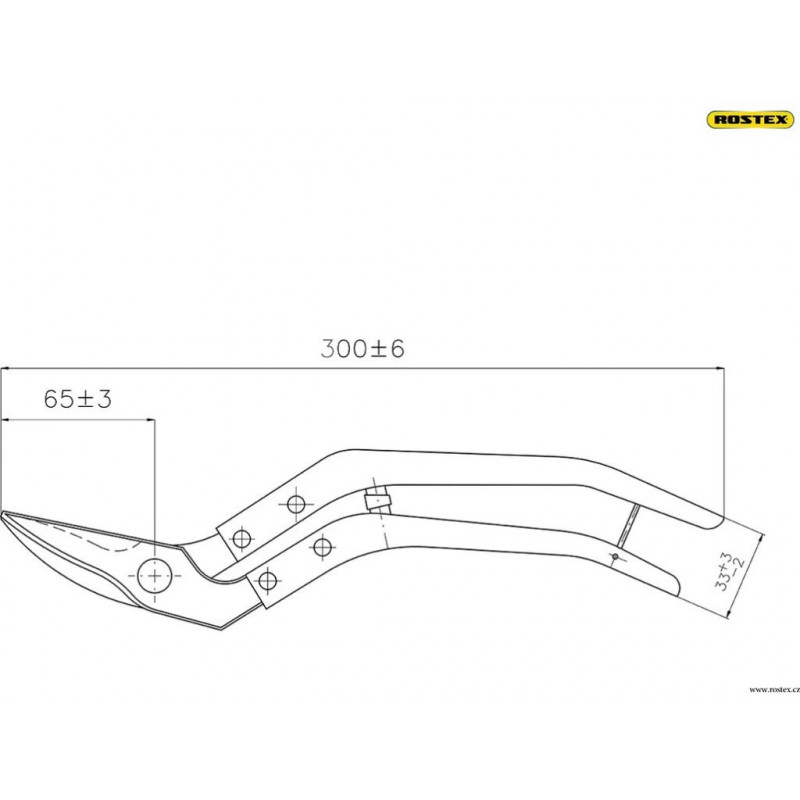 Ручные кровельные ножницы Rostex 2323, рычажные, правосторонние.