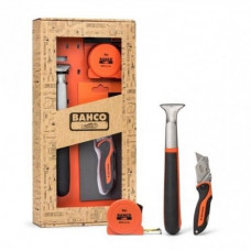 Подарочный набор инструментов BAHCO [GIFTPACK650]: скребок из твердого сплава 650, чем для активного отдыха и спорта KBSU-01, рулетка MTC-5 5 м