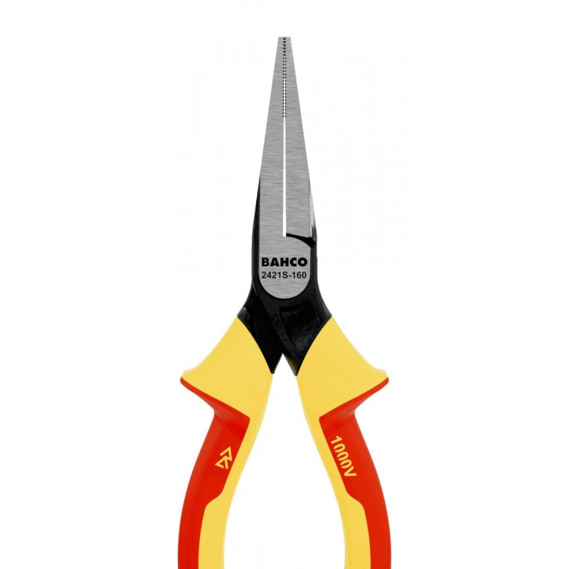Плоскогубці з довгими носовими губками 160 мм без різака, багатокомпонентна ручка VDE, Bahco [2421S-160]