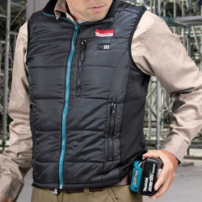 Бездротовий підігрівний робочий жилет 12V max (10.8V) CXT Makita [CV101DZ2XL] розмір XXL