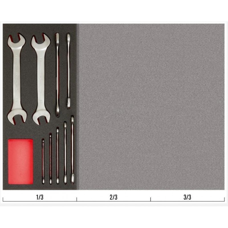 Вставка для інструментального візка з обладнанням, 9 інструментів, Bahco [FF1E3001] розмір 1/3 шухляди