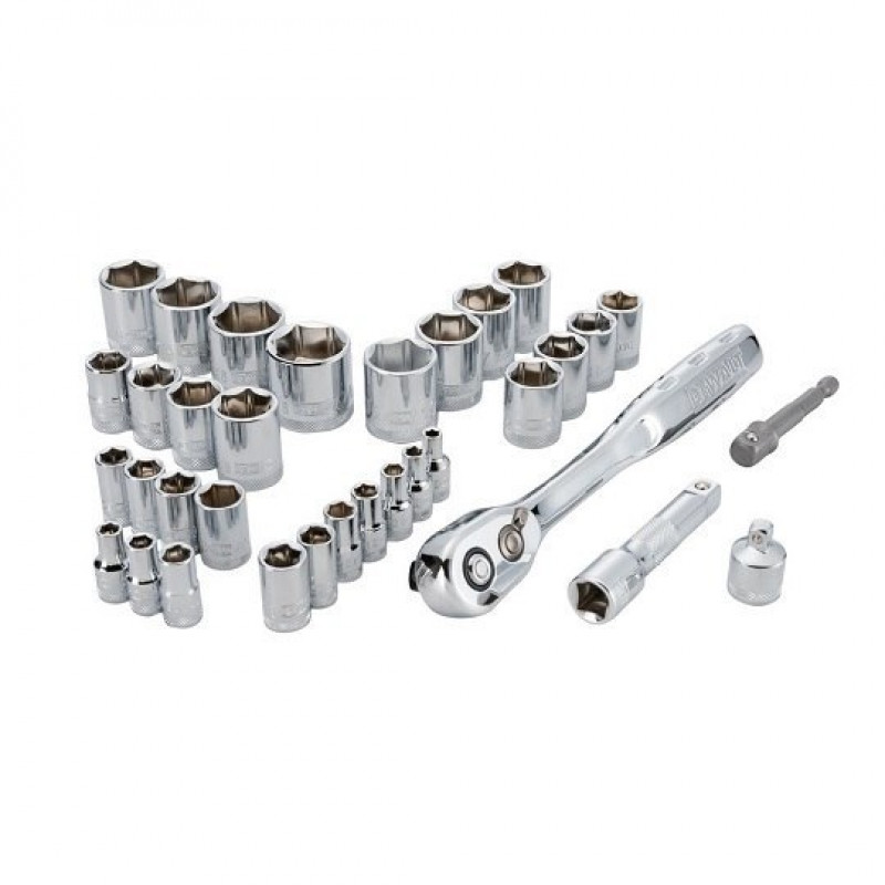 Набір тріскачкових головок DeWALT, 34 предмети, 1/4 та 3/8 дюйма [DWMT45034-0]