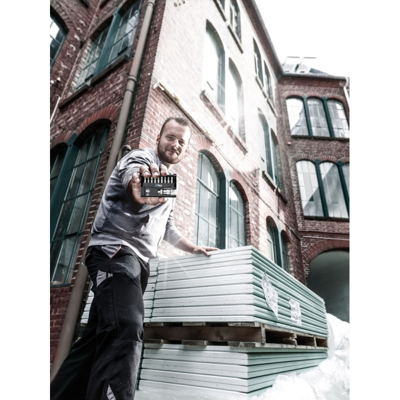 Набір біт PH2 1/4 з адаптером з регульованою глибиною вкручування, Bit-Check 10 для гіпсокартону 1 Wera [05136011001]