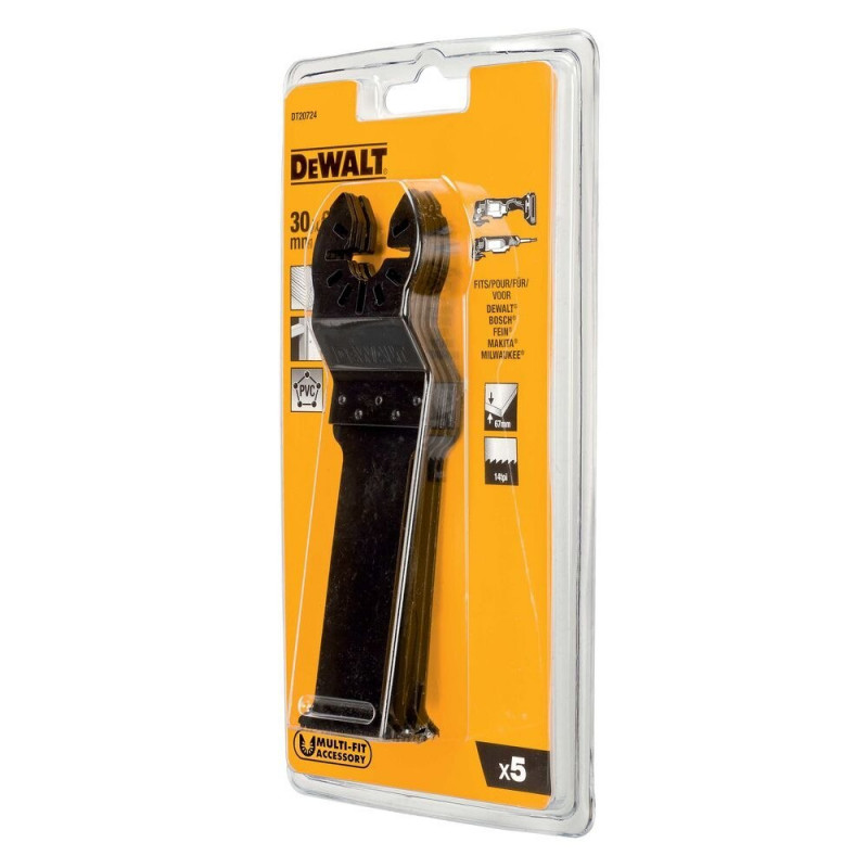 5 лезвий для резки твердой древесины, 30x67 мм, DeWalt [DT20724-QZ]