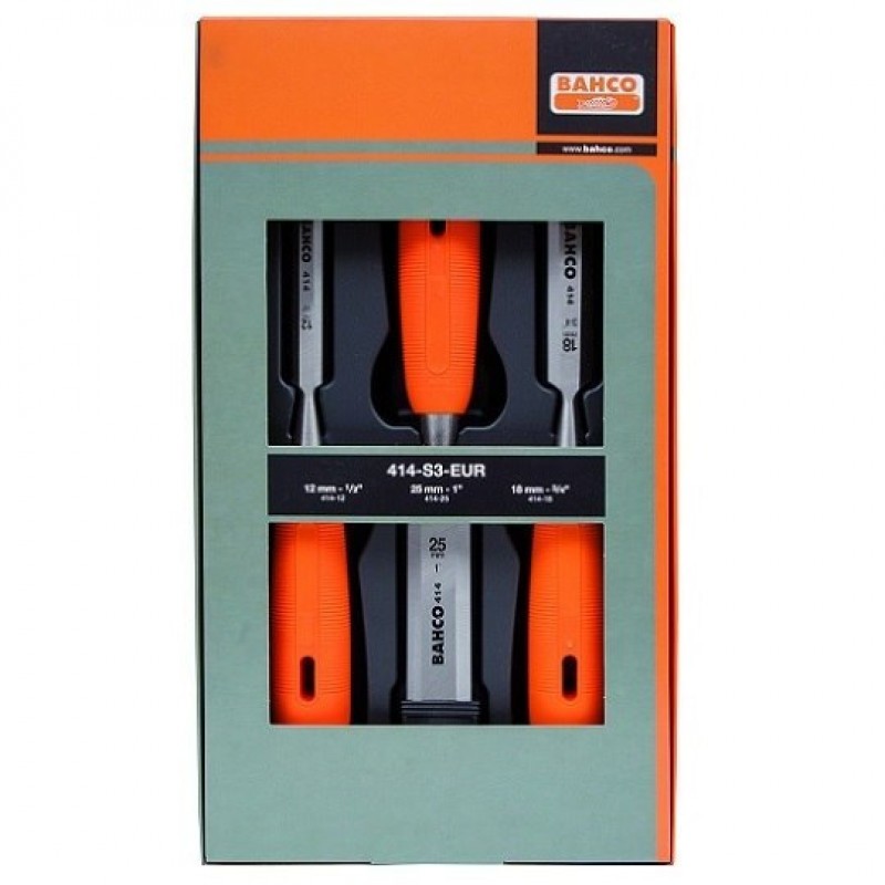 Набір стамесок Bahco з 3 предметів [414-S3-EUR]