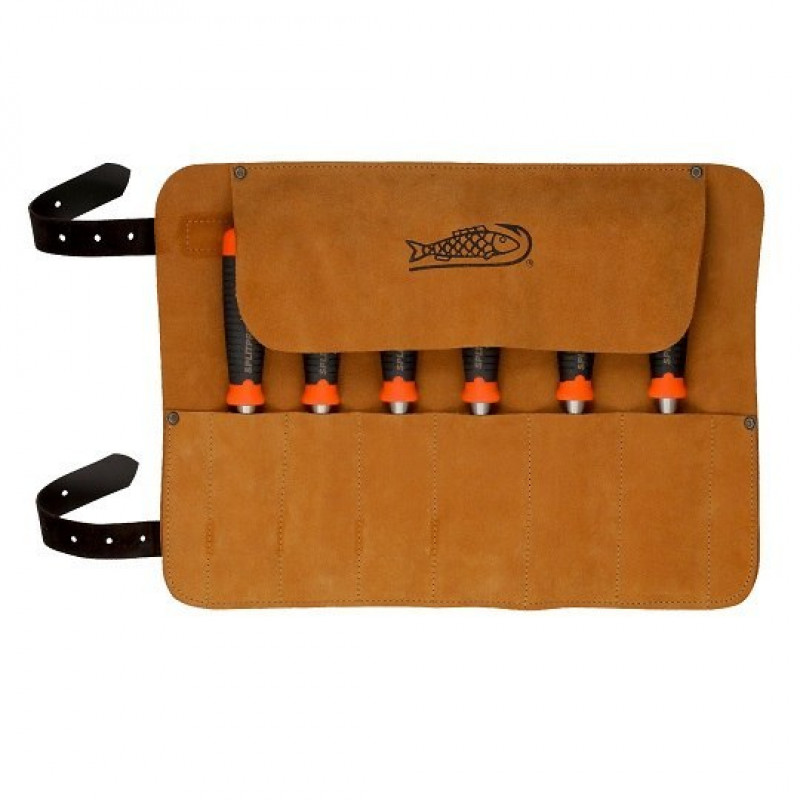 Набір професійних стамесок по дереву, 6 предметів BAHCO [434-S6-LR] у шкіряному футлярі